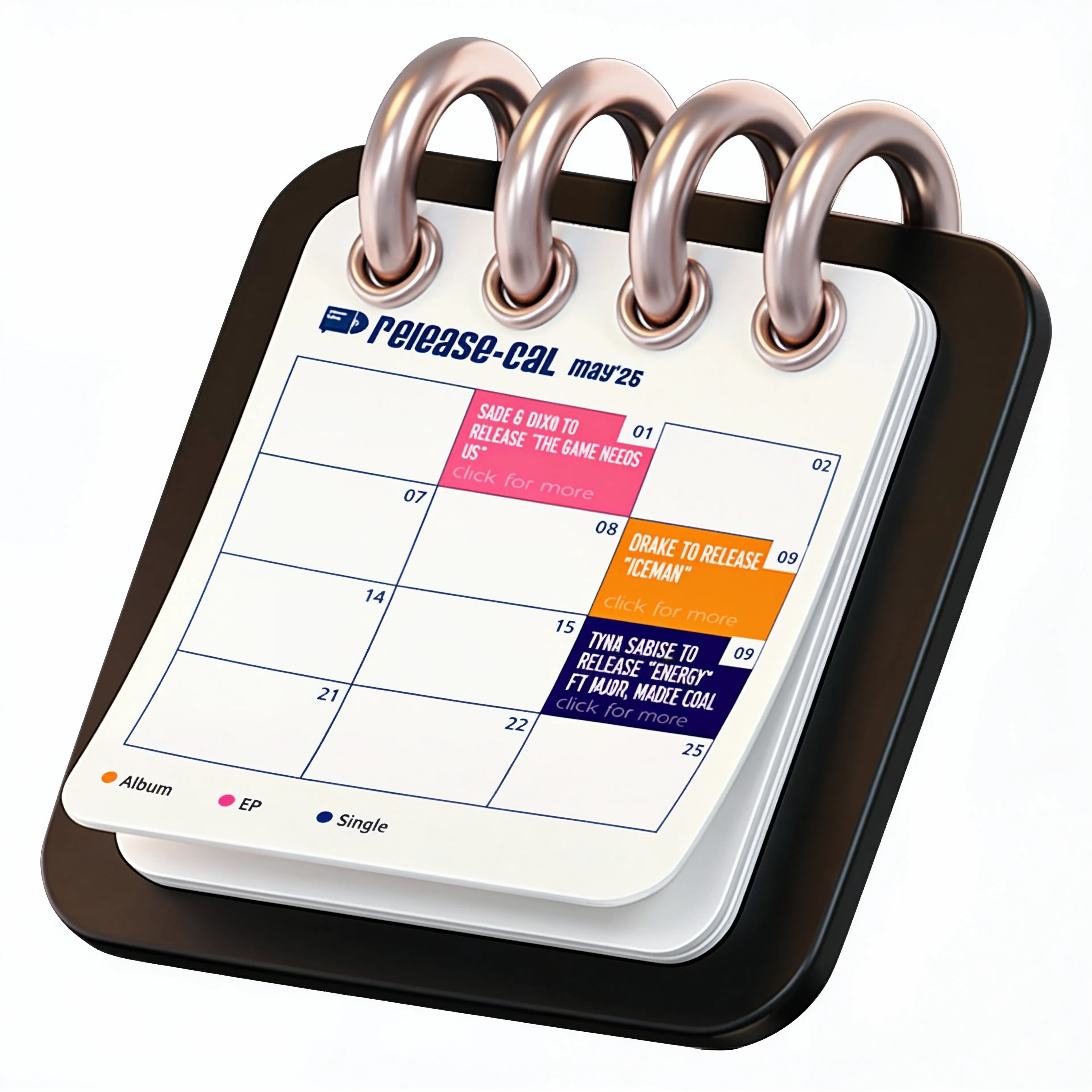 Editorial music release calendar
